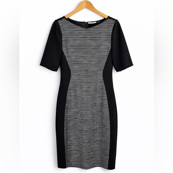 T Tahari Dresses & Skirts - T Tahari Black and Gray Long Sleeve Dress